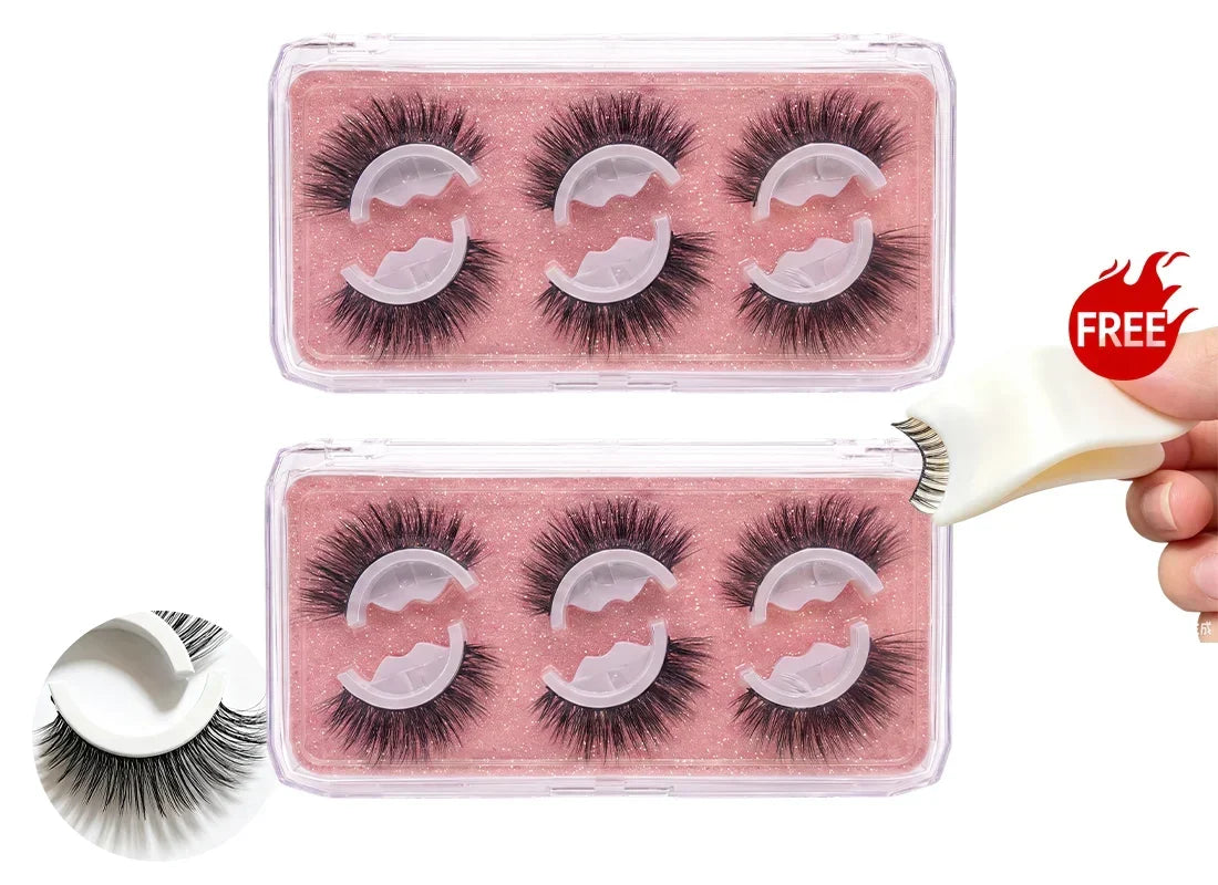 🎉2026 Sale Over 38K+ Sold!👁️Reusable Self-Adhesive False Eyelashes|Glue-Free Natural Curly Press-On Lashes✨