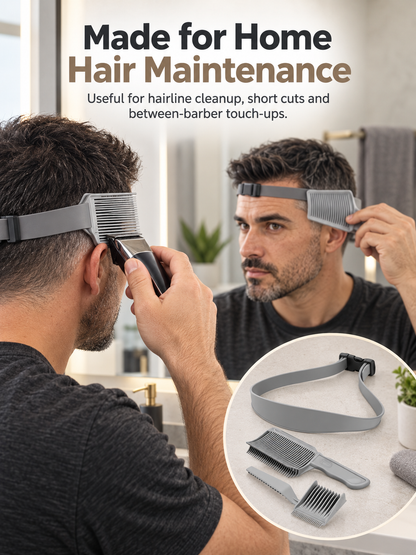 ✂️ 3-Piece Haircutting Guide Kit – Adjustable Band & Precision Trimming Guide Set