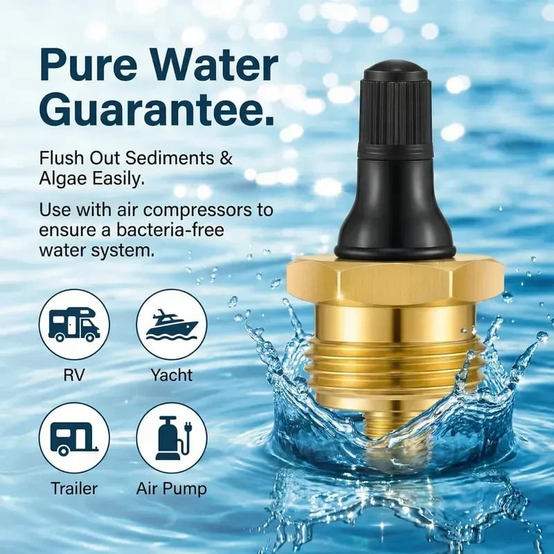 🔥NEW ARRIVAL 49% OFF🎁-2-Pcs Brass RV Blow Out Plugs with Drain Valve