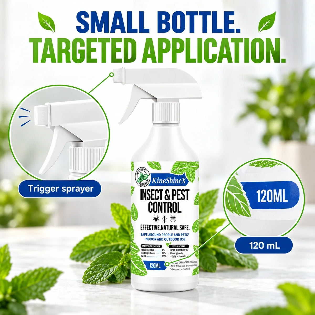 KineShineX Peppermint Pest Repellent Spray – 120 mL