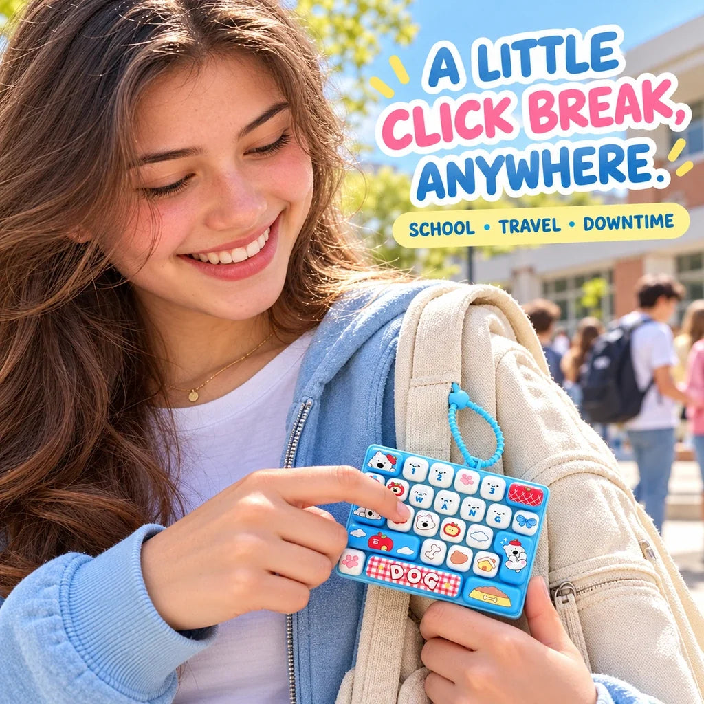 26-Key Mini Fidget Keyboard Keychain
