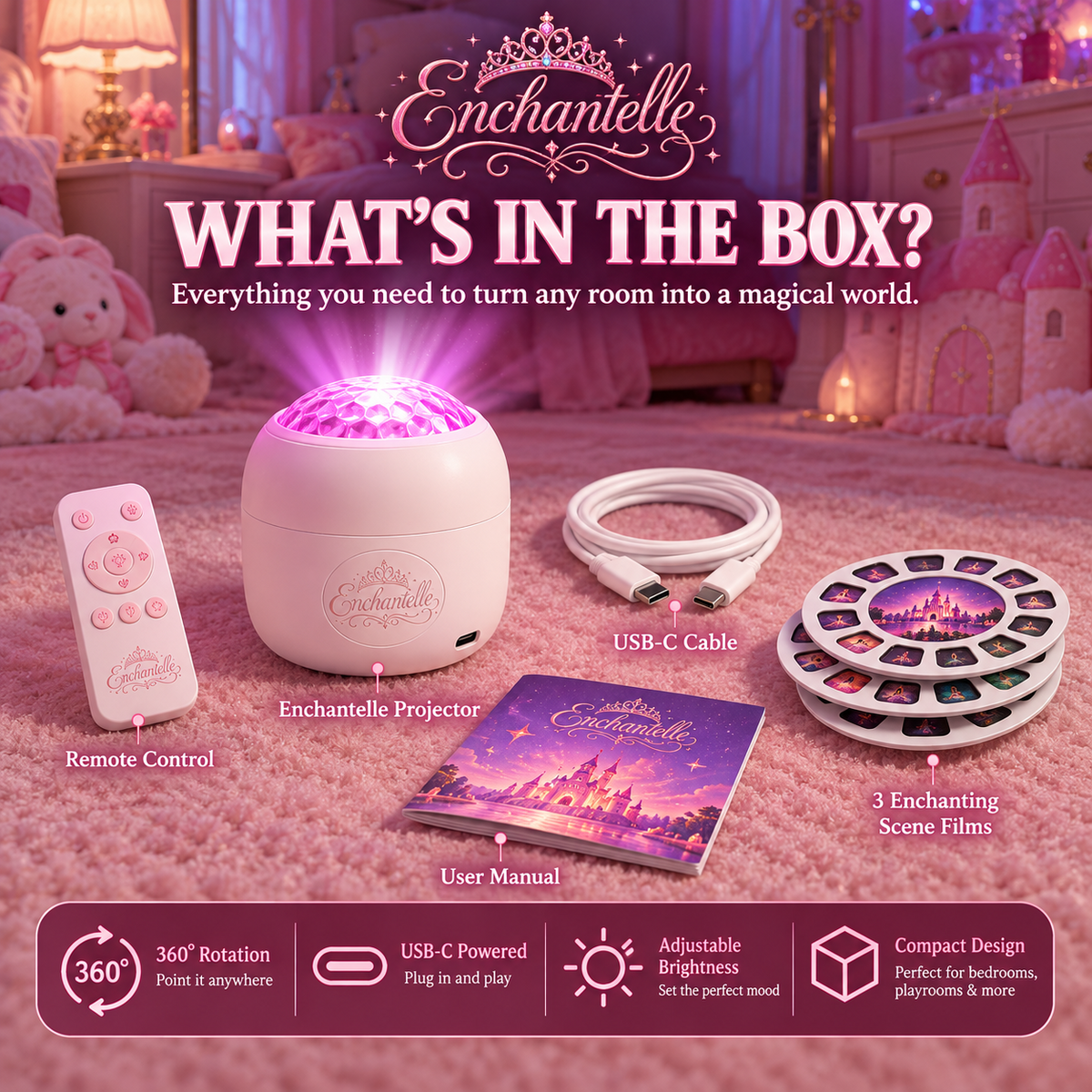 🌌✨Magical Room Projector – Turn Any Room Into a Dreamy Fantasy World🏰