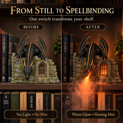 MistWyrm Dragon Diffuser – Glowing Mist for Your Bookshelf 🐉