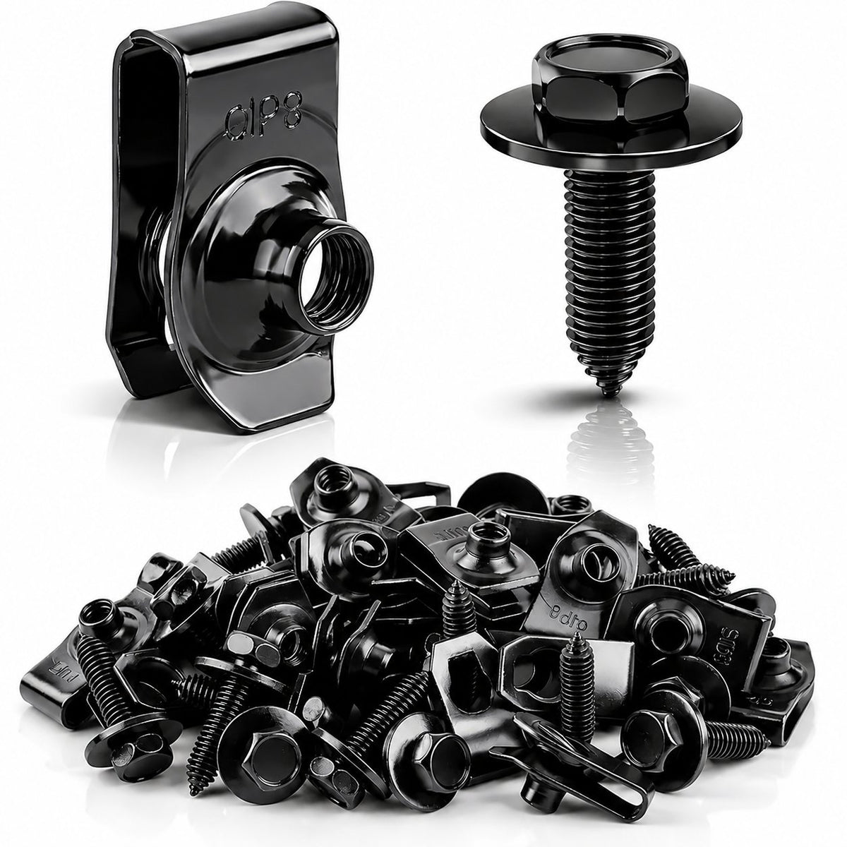 ⚙️ 40PCS 1/4'' Body Bolts & U-Nut Clips Kit, Universal Automotive Fender Bumper Splash Shield Fastener Retainer Set