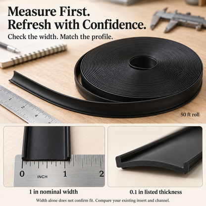 RV Trim Insert – 1″ × 50 ft Flexible TPE Screw Cover for a Fresh, Clean Finish