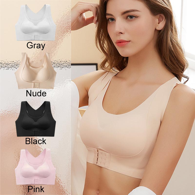 ✨50% OFF NOW! 👙 Front Closure Cross-Back Wireless Posture Bra – Ultra Push-Up, All-Day Comfort & Natural Lift for a Slimmer, Taller Silhouette 💖
