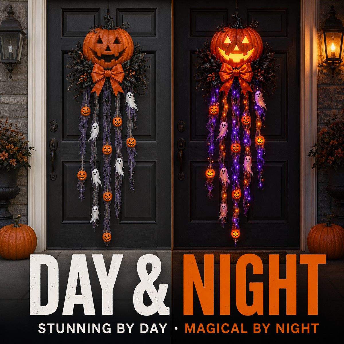 🎃 49% OFF Halloween Limited-Time Deal 👻 Lighted Pumpkin & Ghost Door Cascade