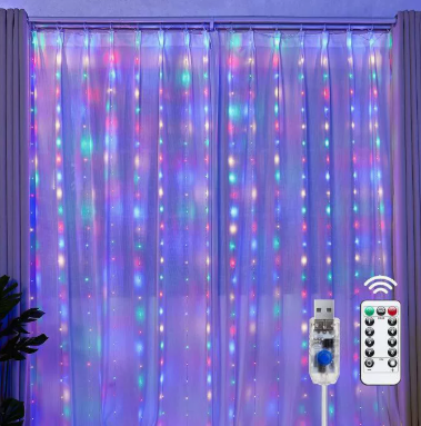 Cascading Starry Window Curtain Lights for Bedroom & Party
