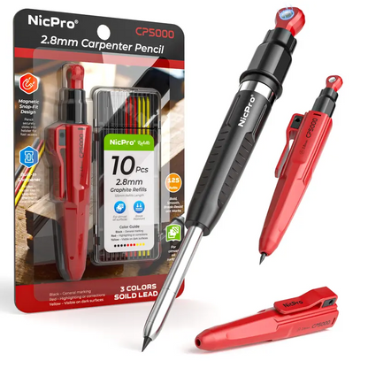 🛠️ Carpenter Pencil Set – 2.8mm Mechanical Marking Pencil with Refills
