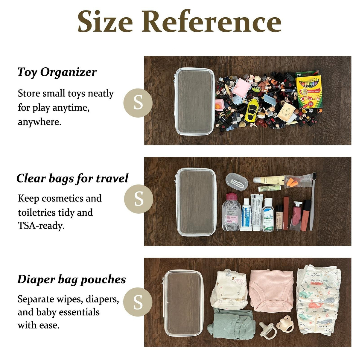 🌟Clear Organizer Storage Box 🌟4PCS Clear Hard Zipper Case PVC Plastic Clear Storage Containers