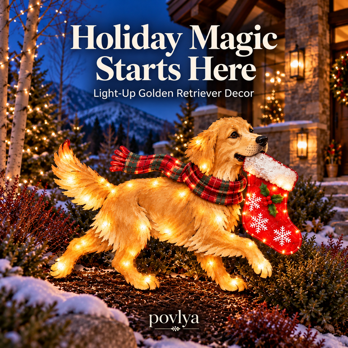 🐕 Light-Up Golden Retriever Christmas Yard Stake 🎄 The Goodest Boy of Christmas!