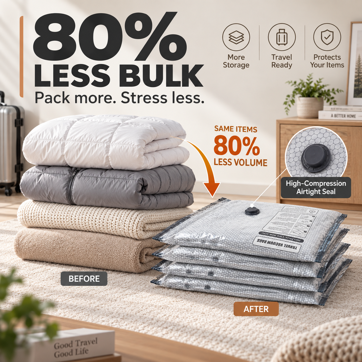 Travel Vacuum Compression Storage Bags with Electric Pump✈️