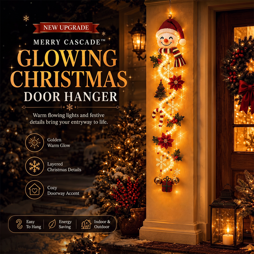 ⏳ Last day! 49% OFF – 🎅MerryCascade™ Glowing Christmas Door Hanger