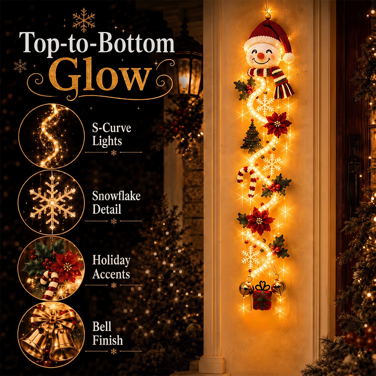 ⏳ Last day! 49% OFF – 🎅MerryCascade™ Glowing Christmas Door Hanger