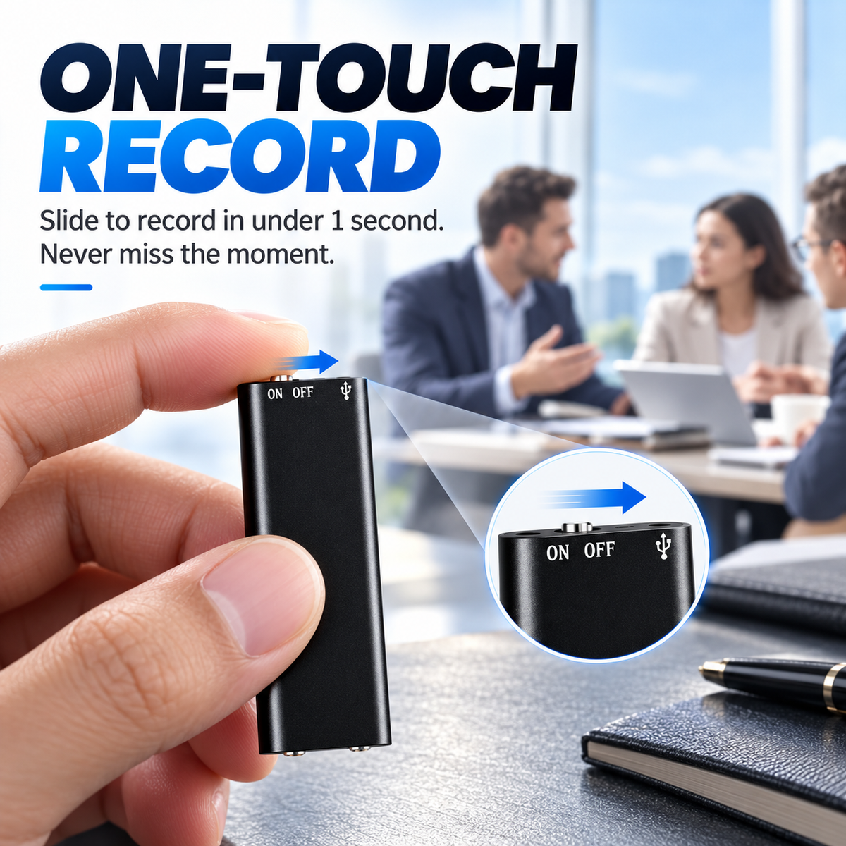 Mini Magnetic Voice Recorder One-Touch Recording🌟