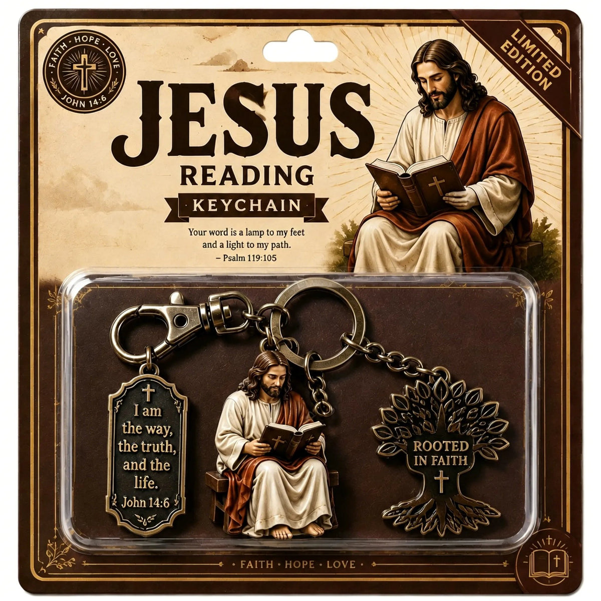 🎉Jesus Reading Keychain