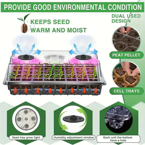 🔥50% discount while stocks last!🎉Seed starter trays with grow light