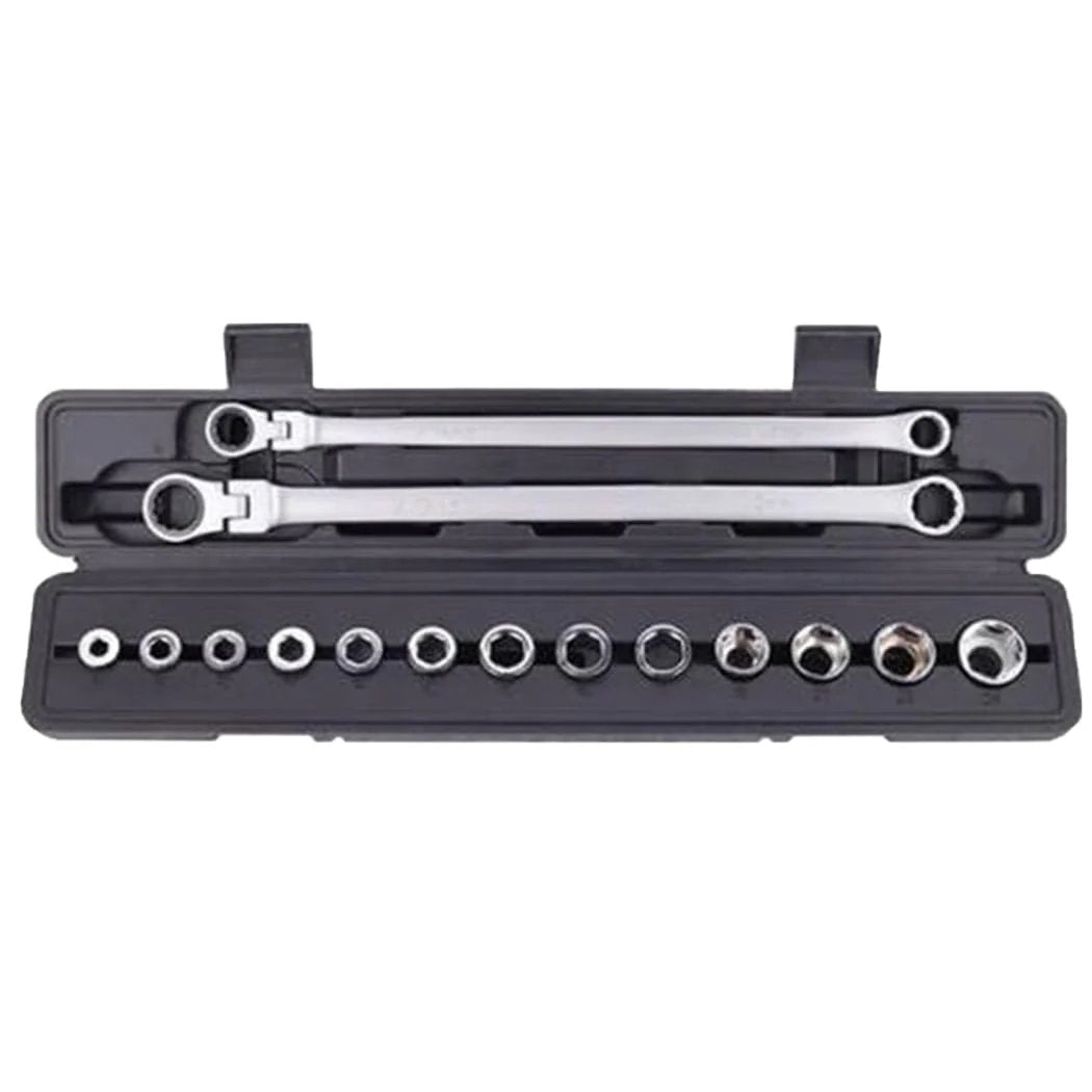 15pcs Adjustable Ratchet Wrench Kit