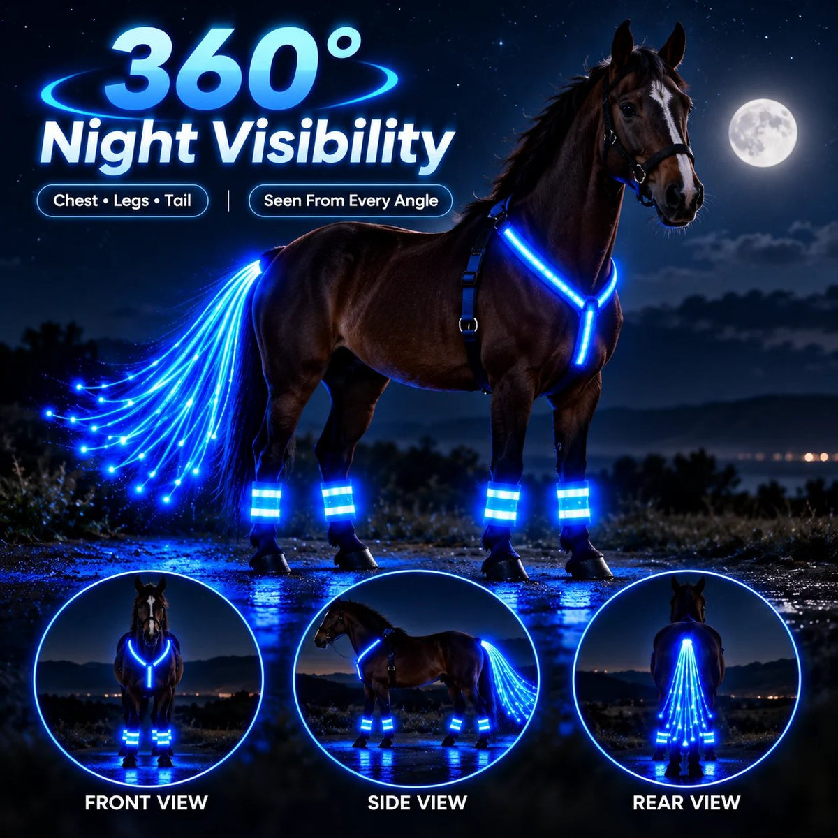 360° Illuminated Horse Harness & Glow Kit 🐎✨