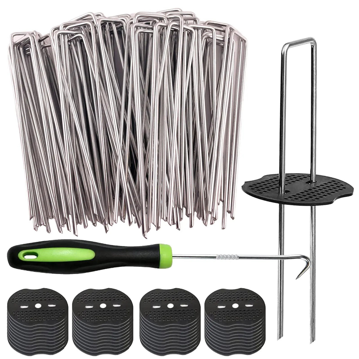 🌿🔩Galvanized Landscape Staples – Heavy Duty Garden Stakes for Weed Barrier & Irrigation