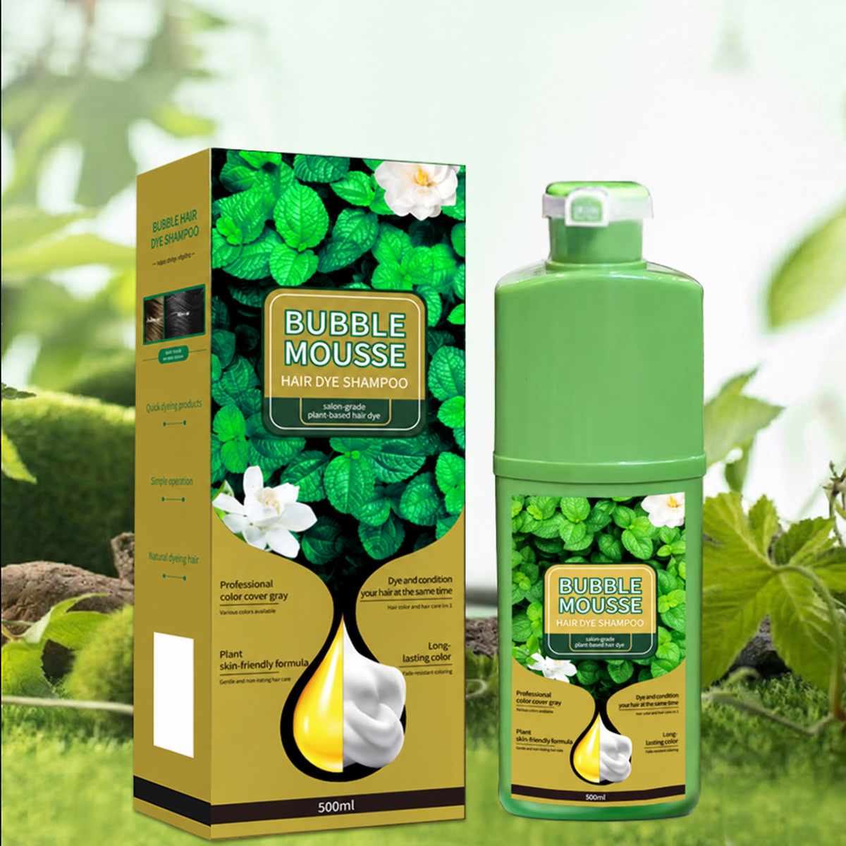 Long-Lasting Plant-Based Foam Hair Dye
