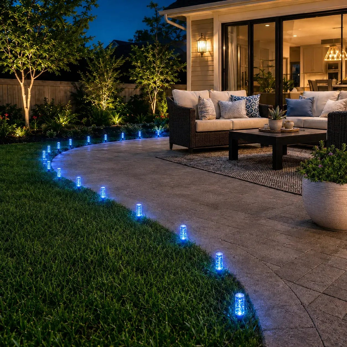 2026 Hot Sale💙 20-Pack Blue Bubble Solar Garden Stake Lights