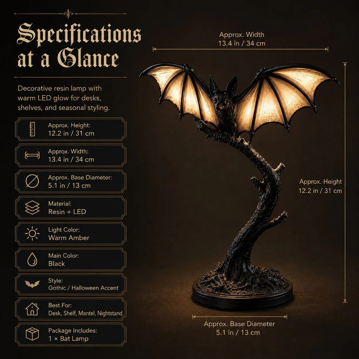 🦇✨ Halloween Glowing Magic Bat Table Lamp
