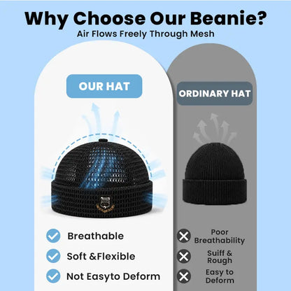Lightweight Netting Beanie - BreathableCuffed skull cap for Summer Runs