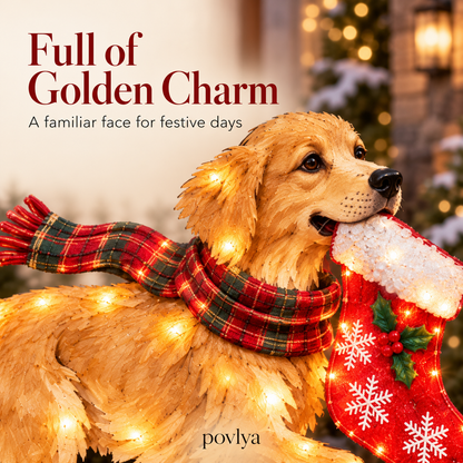 🐕 Light-Up Golden Retriever Christmas Yard Stake 🎄 The Goodest Boy of Christmas!
