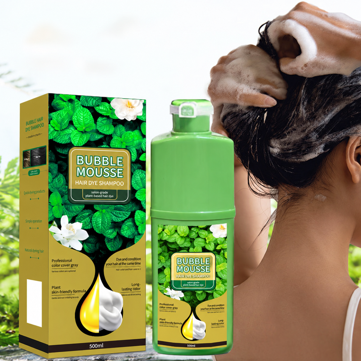 Long-Lasting Plant-Based Foam Hair Dye