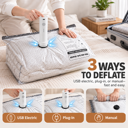 Travel Vacuum Compression Storage Bags with Electric Pump✈️