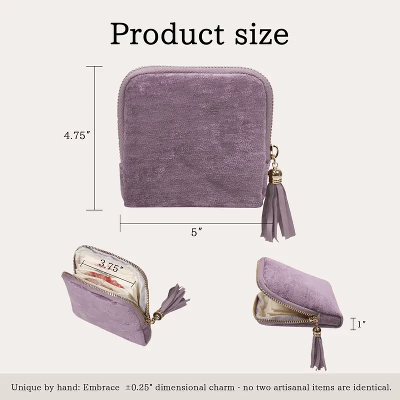 Jewelry zippered pocket case Travel Jewelry Bag Portable Organizer