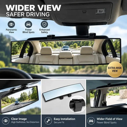 HD Convex PanoramicRearview Mirror, Clip-OnCar Interior Mirro