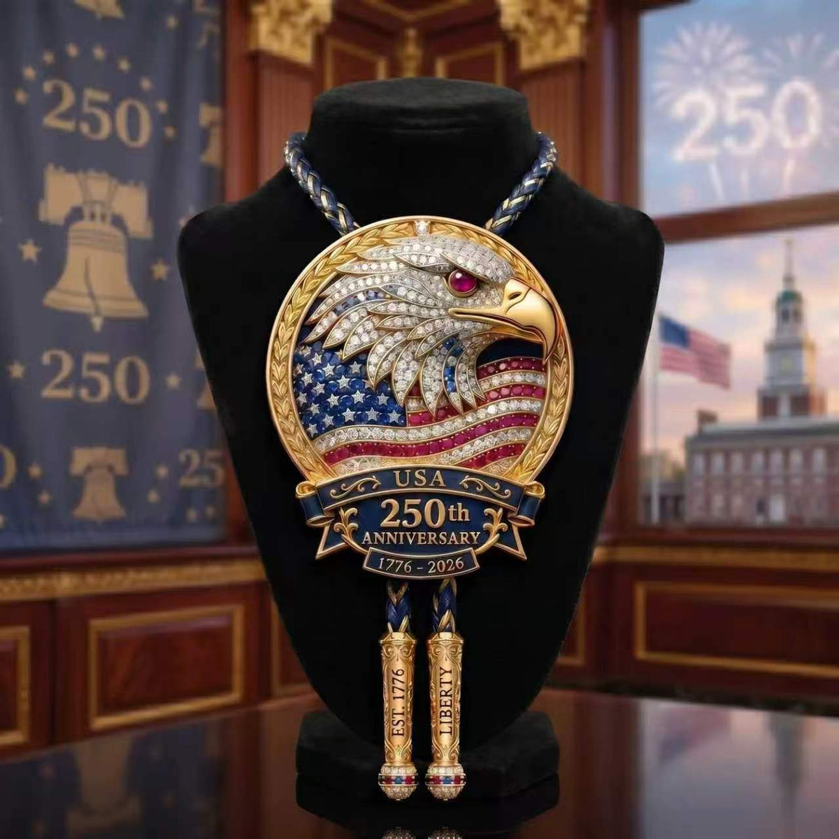 🎉USA 250th Anniversary Eagle Bolo Tie