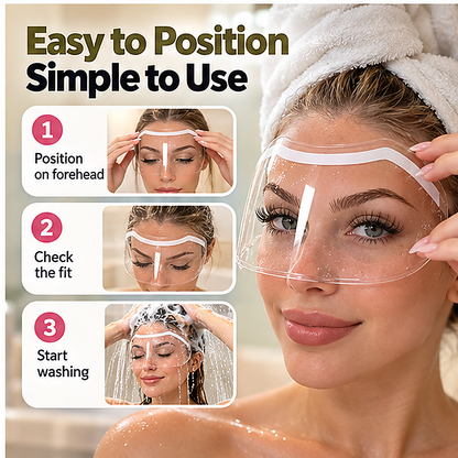 💧 Transparent Hair Washing Face Shield – Help Keep Shampoo & Splashes Away from Your Face 🚿