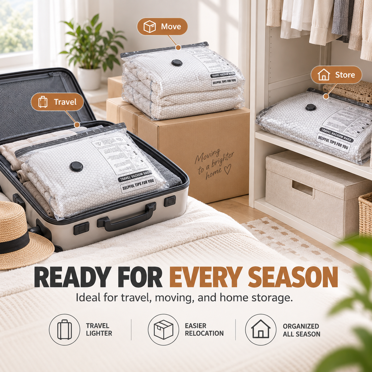 Travel Vacuum Compression Storage Bags with Electric Pump✈️