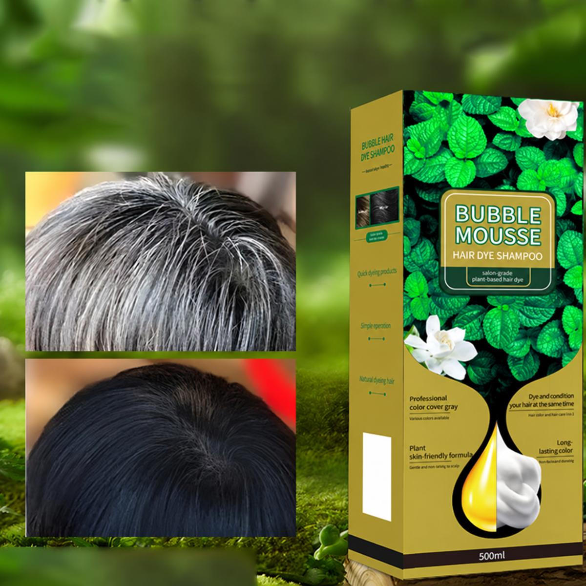 Long-Lasting Plant-Based Foam Hair Dye