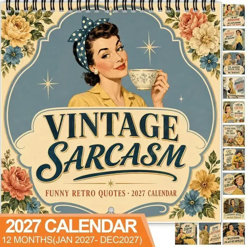 😂 2027 Retro Satirical Wall Calendar – 12 Months of Unfiltered Humor