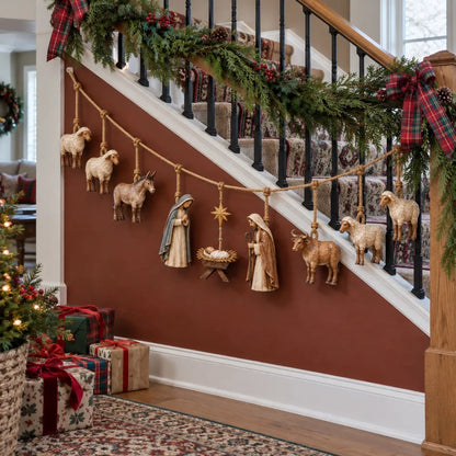 ✝️🎄Handcrafted Wooden Nativity Garland✝️🎄
