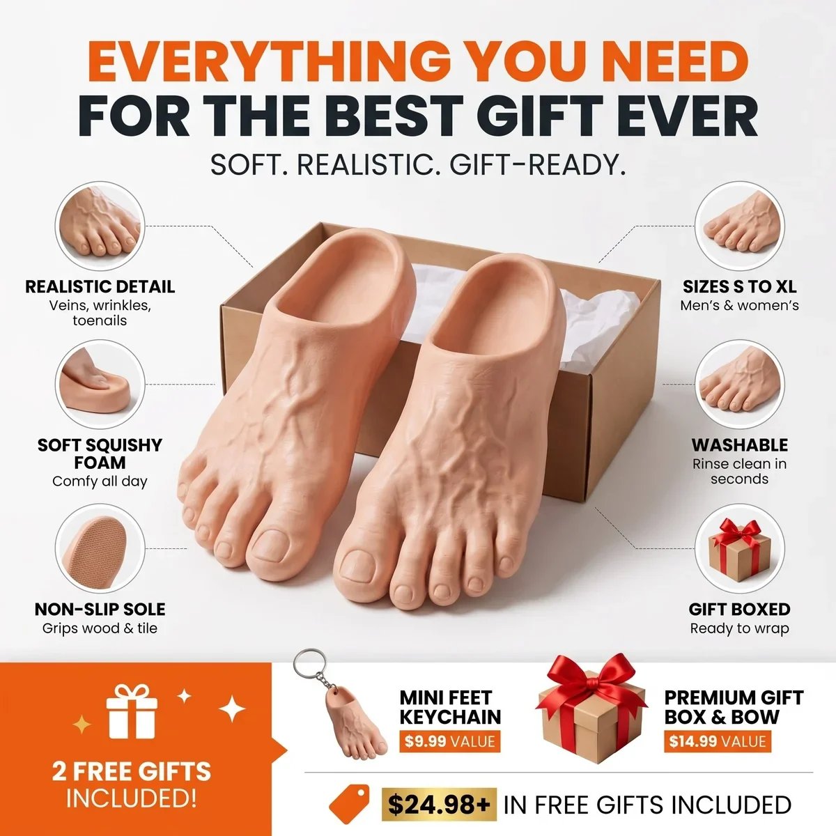 👣Barefoot Prank Slippers