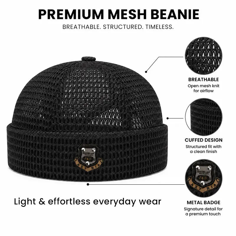Lightweight Netting Beanie - BreathableCuffed skull cap for Summer Runs