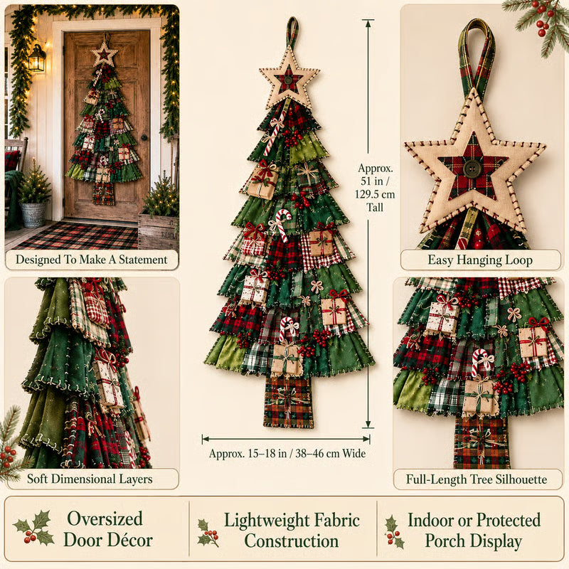 🔥😍Beginner-Friendly DIY Oversized Patchwork Christmas Tree Door Hanging Kit | Complete Kit with All Tools & Step-by-Step Guide Included 💕🎄