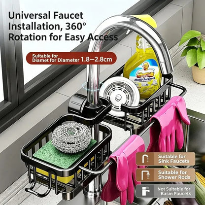 🚰Sink Organizer Rack for Kitchen and Bathroom,Scrubbers, Soap,Brush