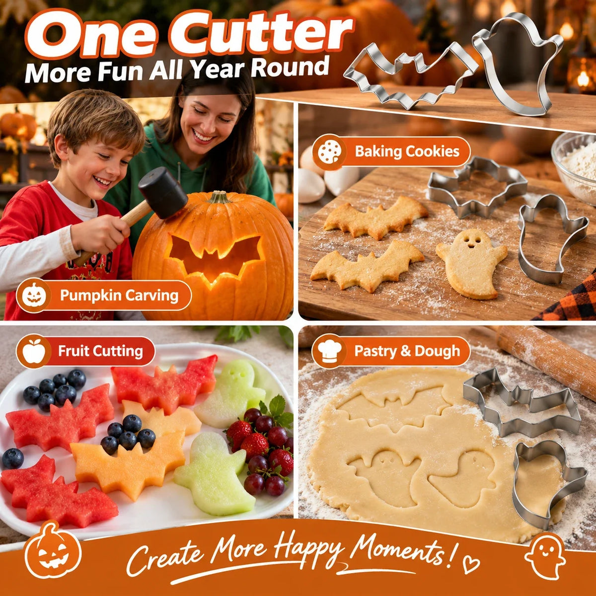 Halloween Pumpkin Carving Hammer & Cutter Kit (2-Pack) 🎃⚡