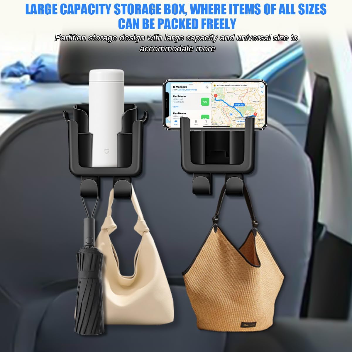 Multifunctional car cup holder and phone mount.