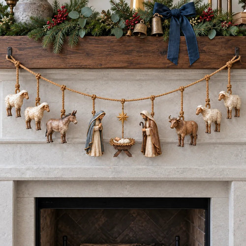 ✝️🎄Handcrafted Wooden Nativity Garland✝️🎄