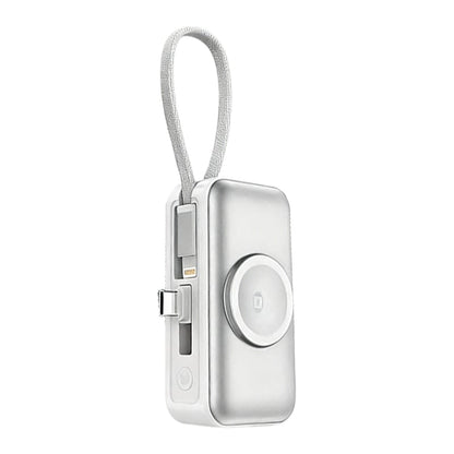 🔋 3-in-1 Power Bank – Integrated Cable & Foldable Wall Plug – Wireless Watch Charger for iPhone & Android ✈️
