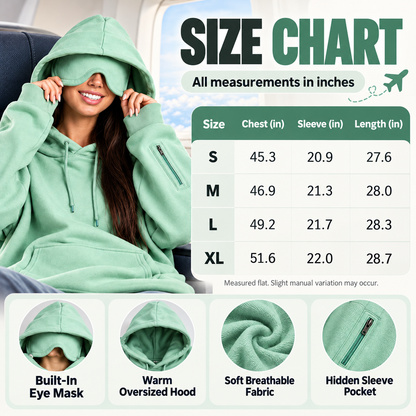 🌙 Travel Sweatshirt Hoodie with Built-in Sleep Mask