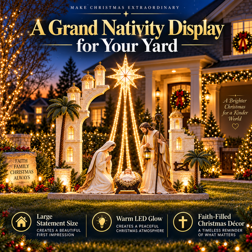 🌟 Magical Light-Up Nativity Scene 🎄 Holy Family Christmas Yard Decoration ✨