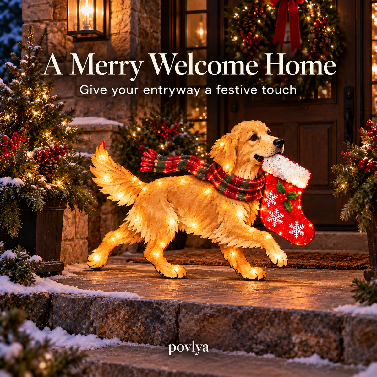 🐕 Light-Up Golden Retriever Christmas Yard Stake 🎄 The Goodest Boy of Christmas!